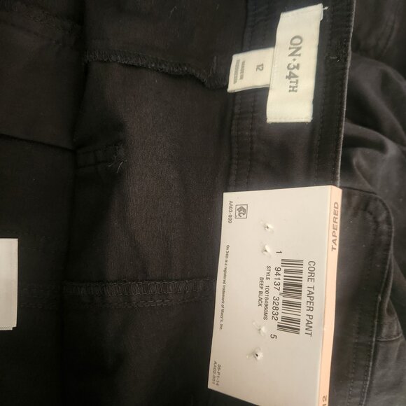 On 34th women's tapered ankle length high-rise cargo style Deep Black - Picture 2 of 2